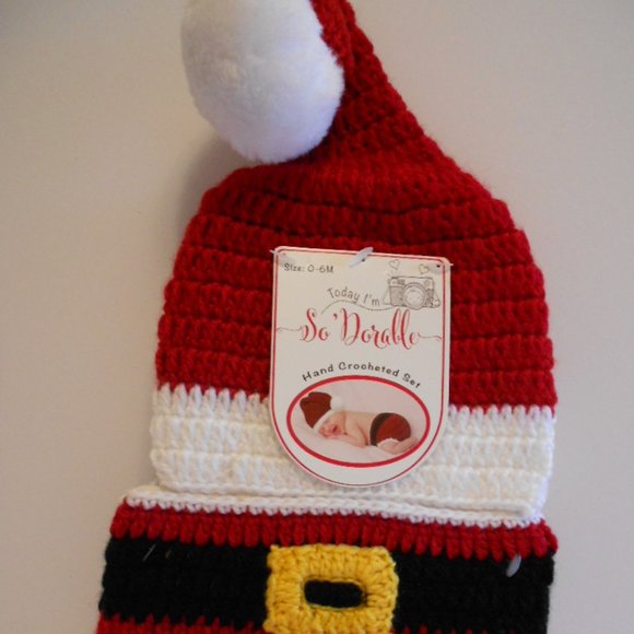 Christmas Santa Infant 2pc. Crocheted Set 0-6mth. - Picture 2 of 5